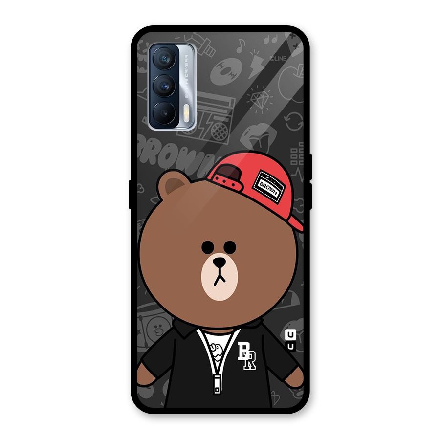 Panda Brown Glass Back Case for Realme X7