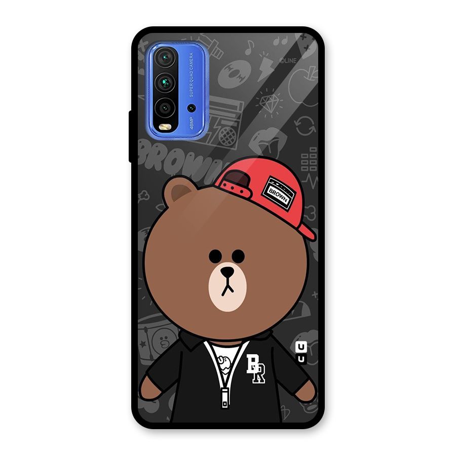 Panda Brown Glass Back Case for Redmi 9 Power