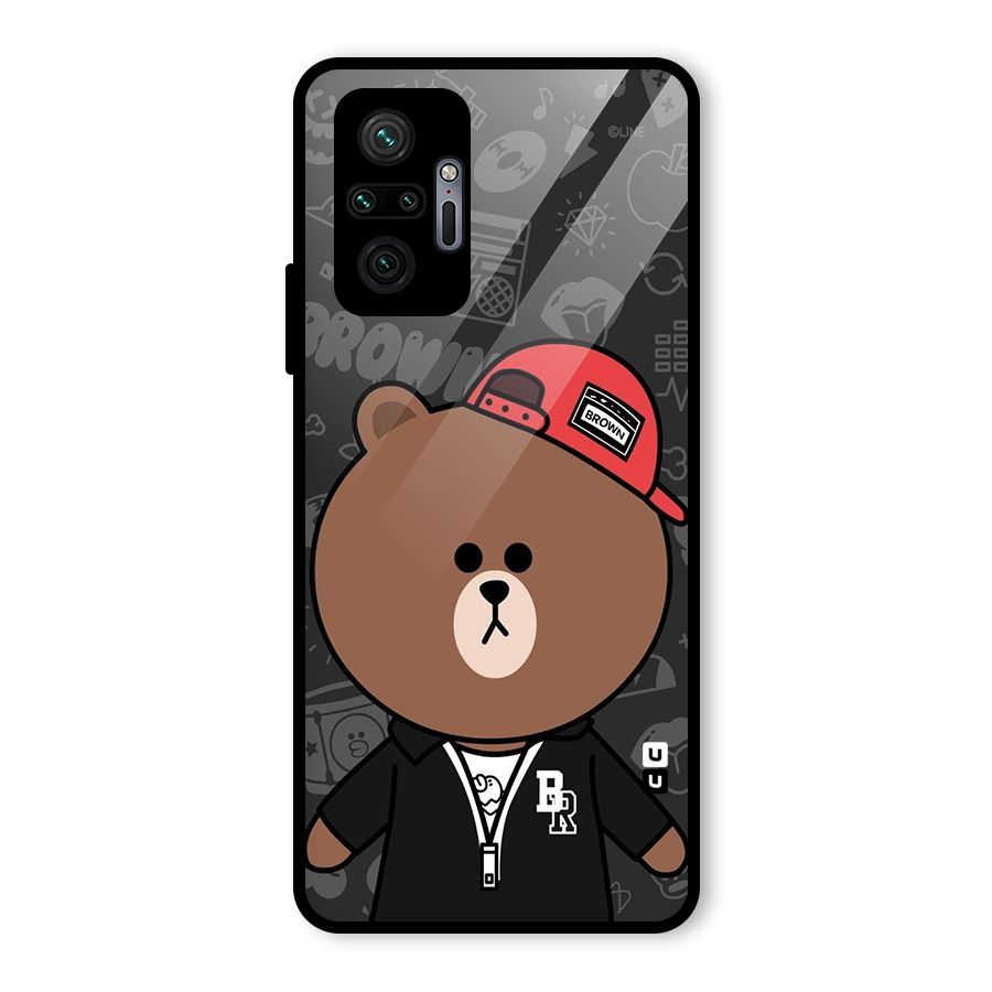 Panda Brown Glass Back Case for Redmi Note 10 Pro Max