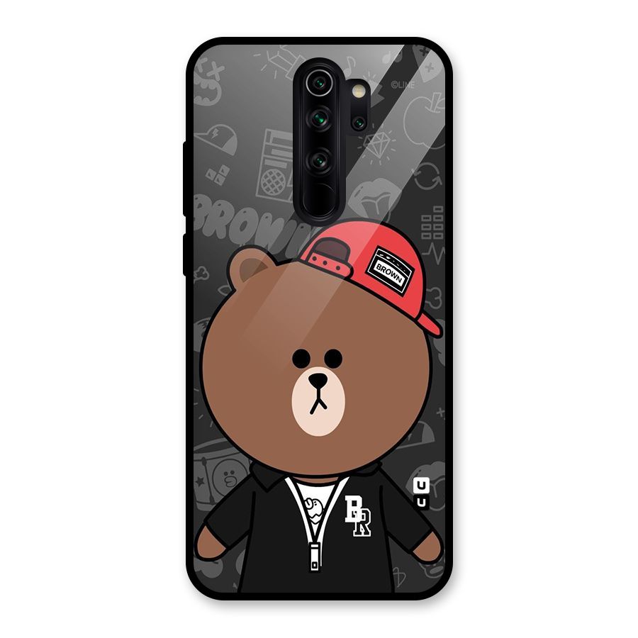 Panda Brown Glass Back Case for Redmi Note 8 Pro