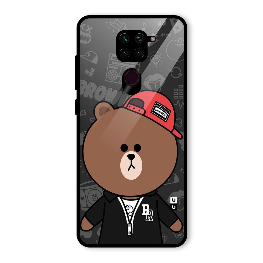 Panda Brown Glass Back Case for Redmi Note 9