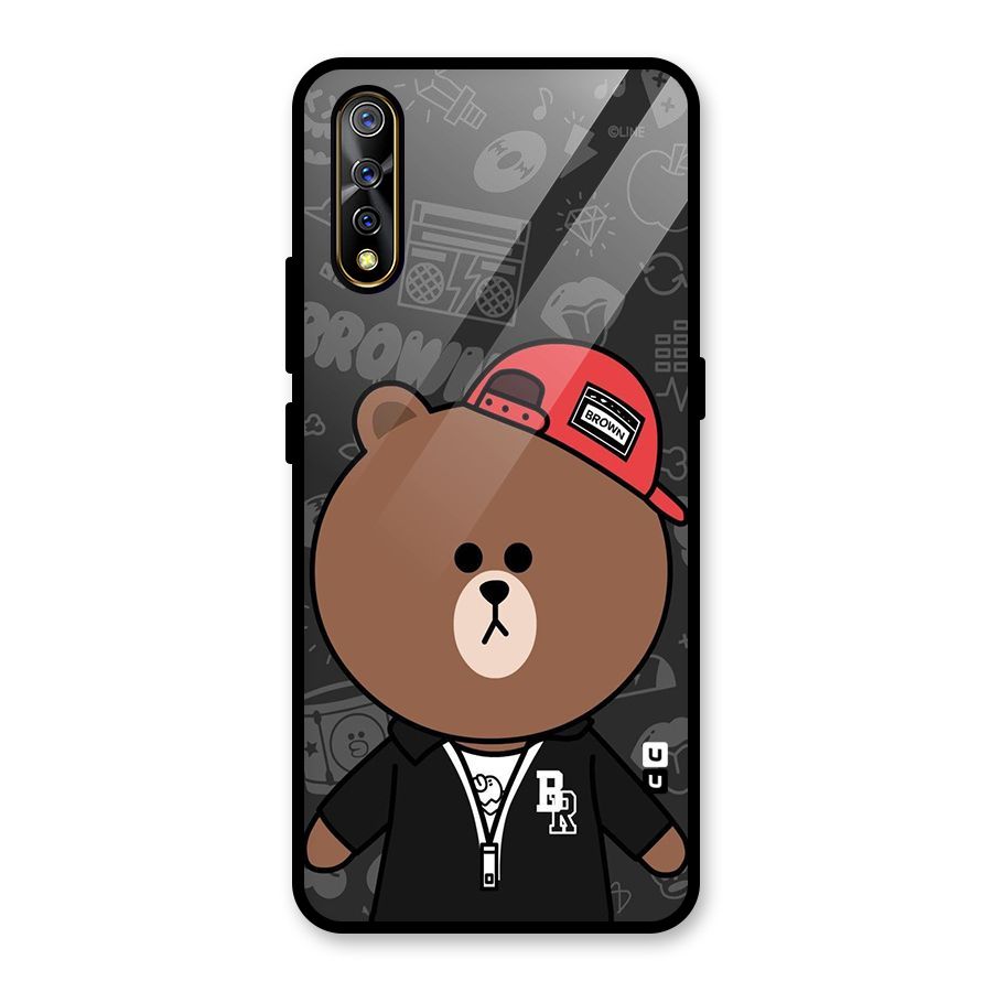 Panda Brown Glass Back Case for Vivo S1