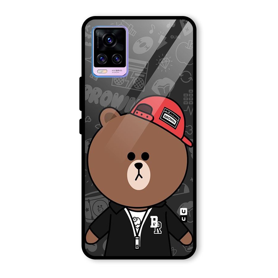 Panda Brown Glass Back Case for Vivo V20 Pro