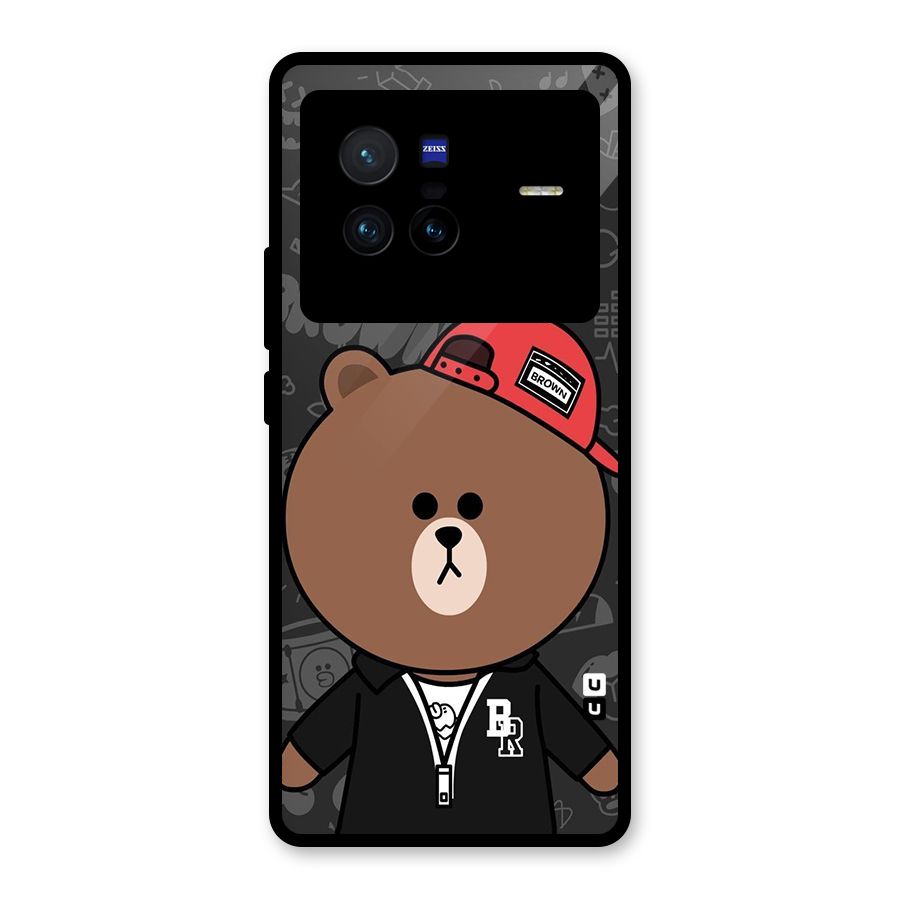 Panda Brown Glass Back Case for Vivo X80