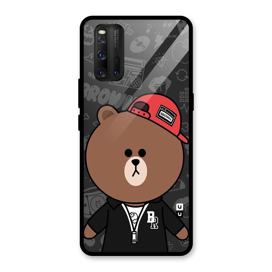 Panda Brown Glass Back Case for Vivo iQOO 3