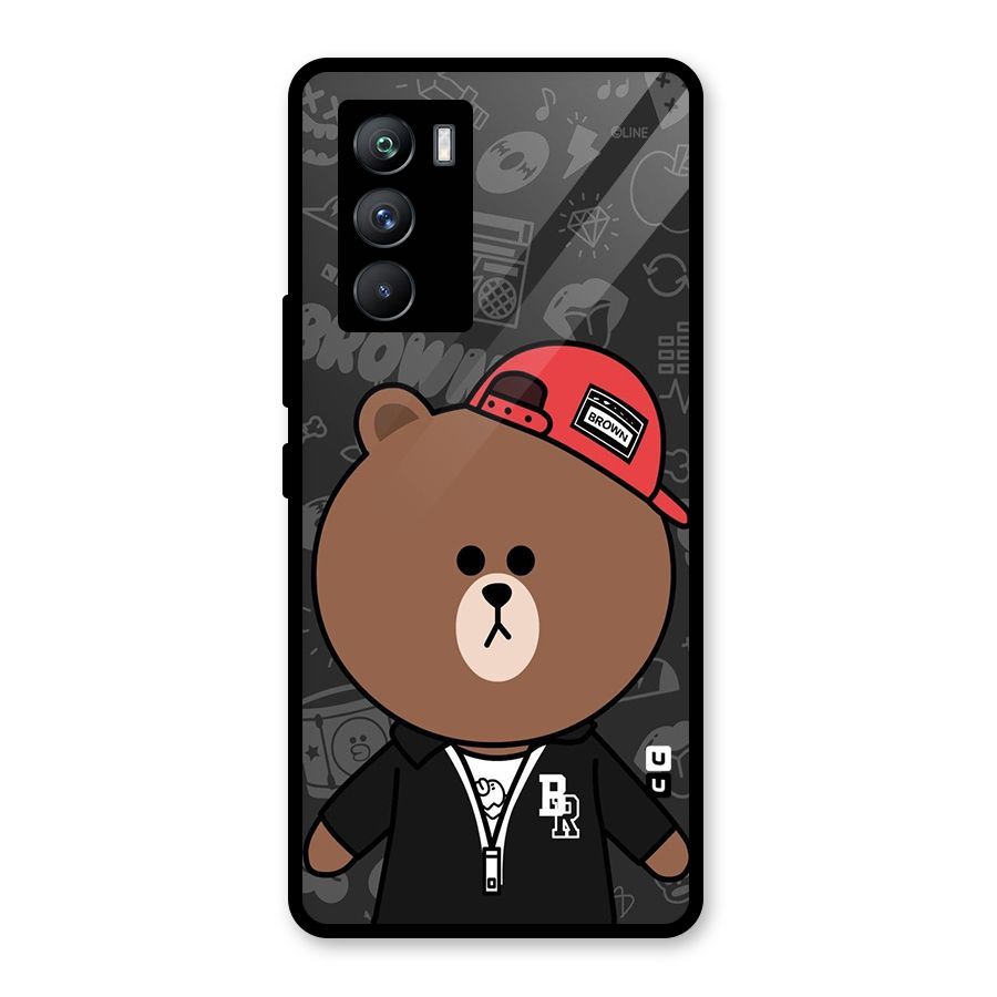 Panda Brown Glass Back Case for Vivo iQOO 9 SE