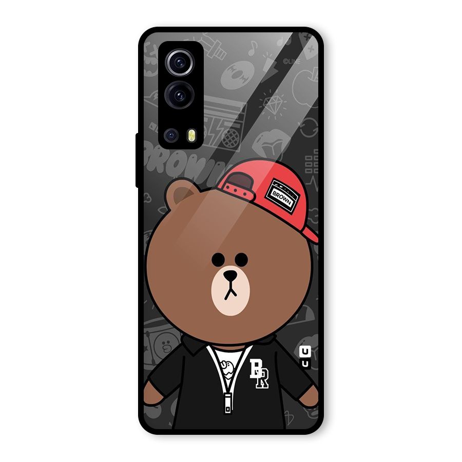 Panda Brown Glass Back Case for Vivo iQOO Z3