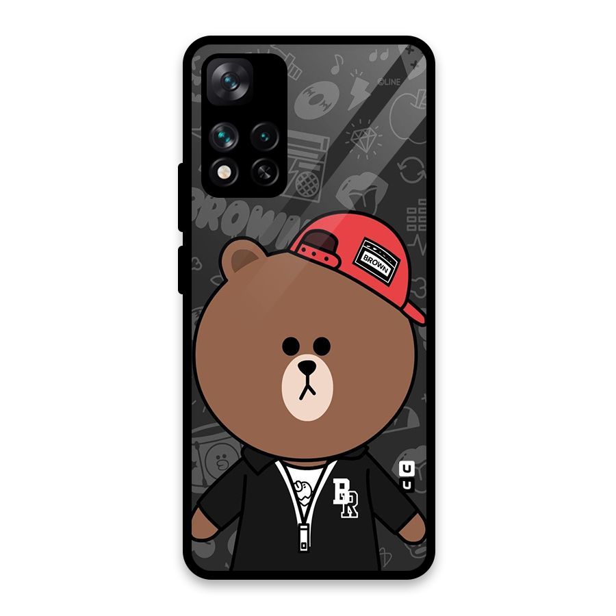Panda Brown Glass Back Case for Xiaomi 11i HyperCharge 5G