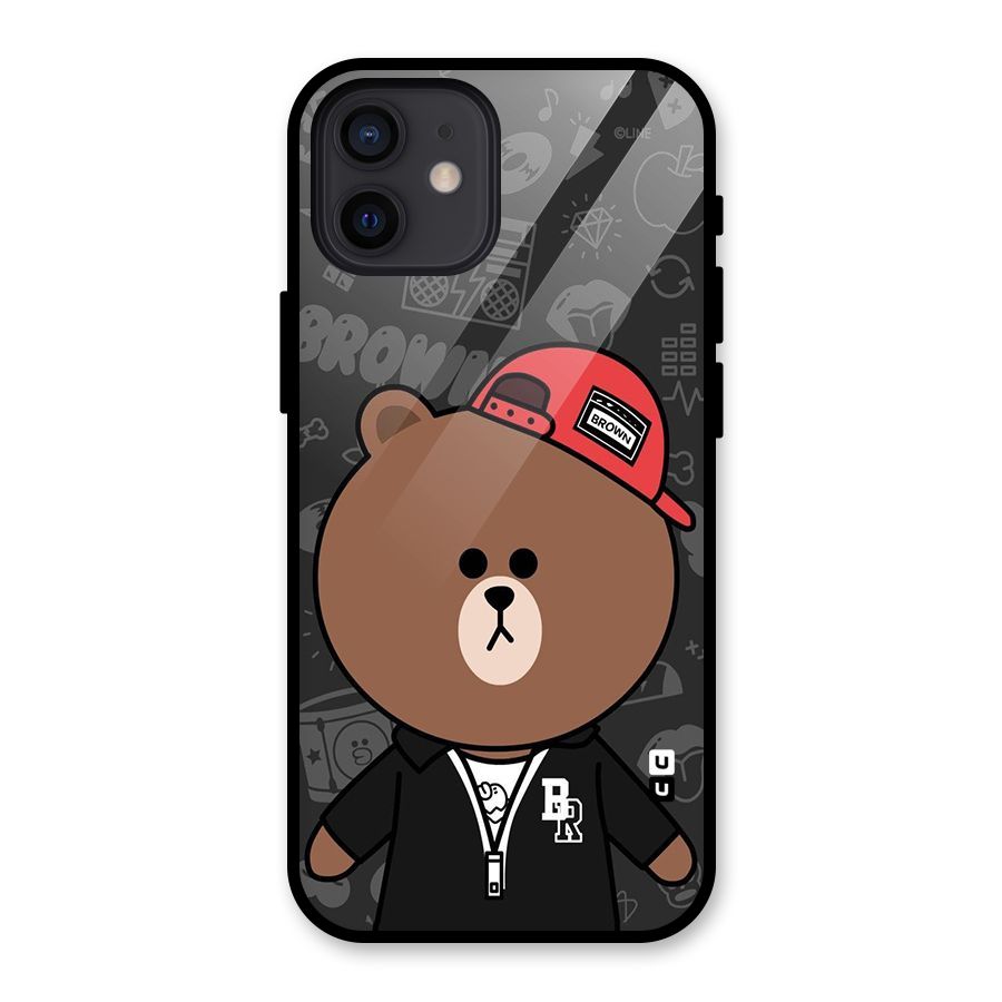 Panda Brown Glass Back Case for iPhone 12