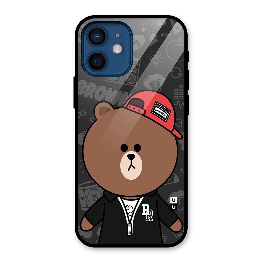 Panda Brown Glass Back Case for iPhone 12 Mini