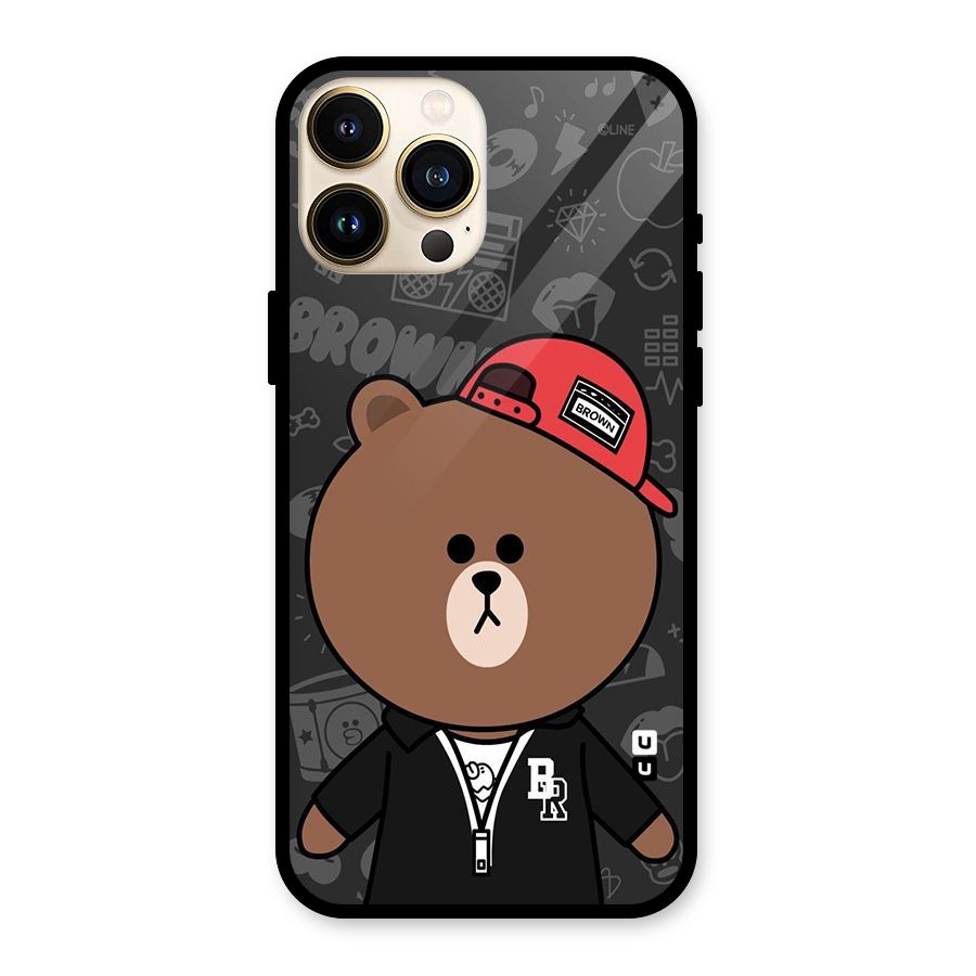 Panda Brown Glass Back Case for iPhone 13 Pro Max