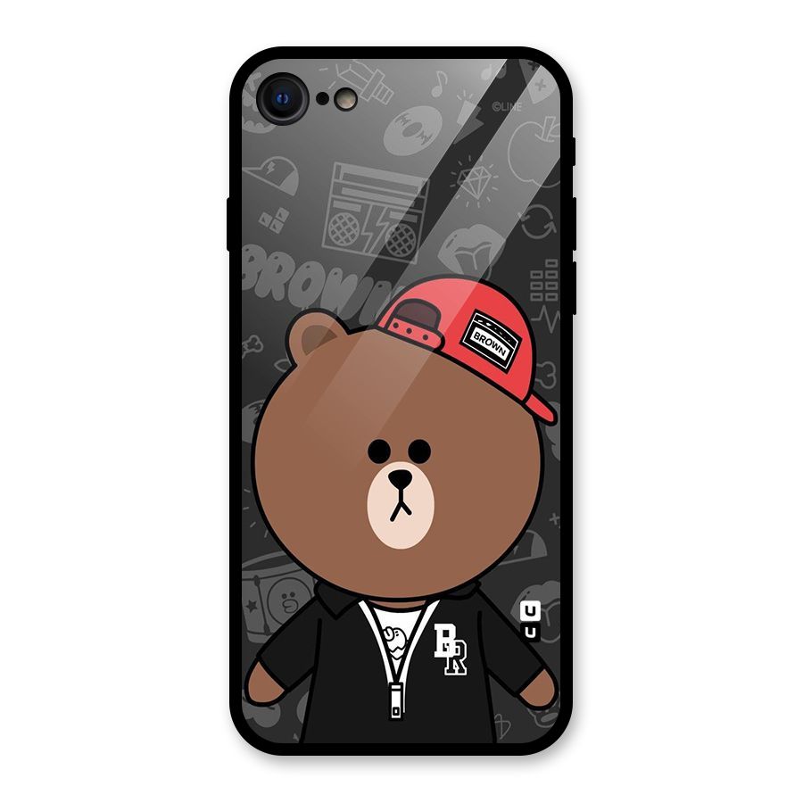 Panda Brown Glass Back Case for iPhone SE 2022