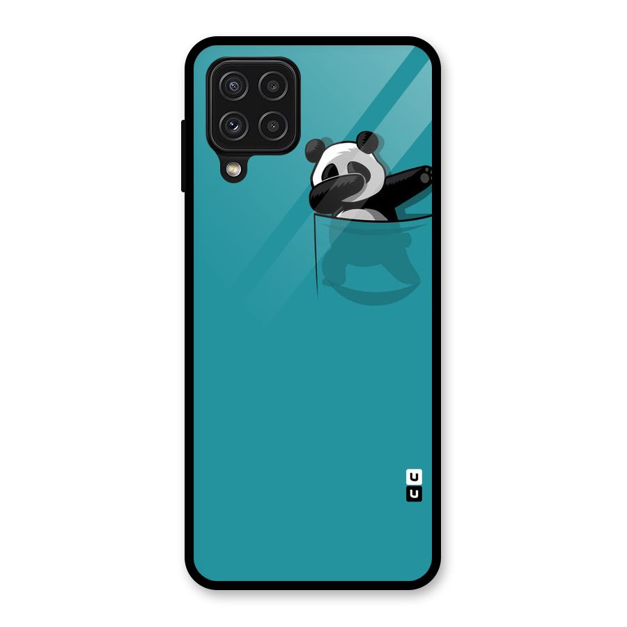 Panda Dabbing Away Glass Back Case for Galaxy A22 4G