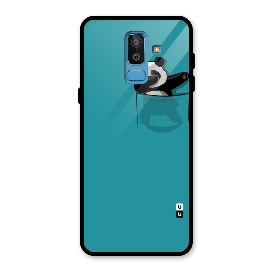 Panda Dabbing Away Glass Back Case for Galaxy J8
