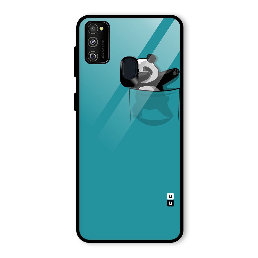Panda Dabbing Away Glass Back Case for Galaxy M30s
