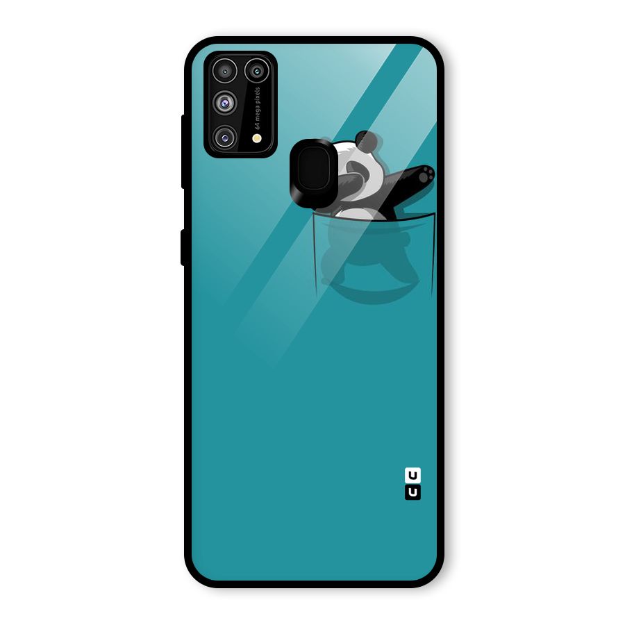 Panda Dabbing Away Glass Back Case for Galaxy M31