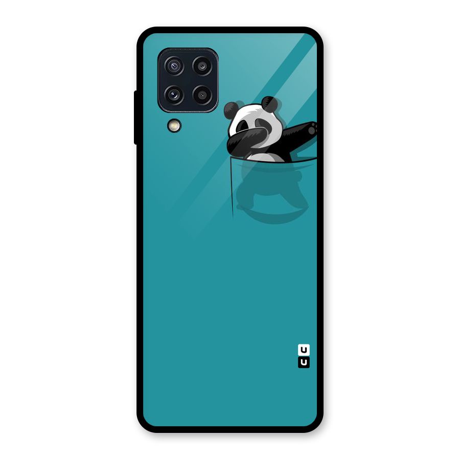 Panda Dabbing Away Glass Back Case for Galaxy M32