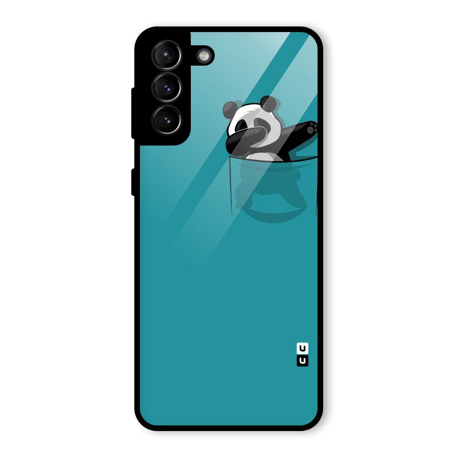 Panda Dabbing Away Glass Back Case for Galaxy S21 Plus