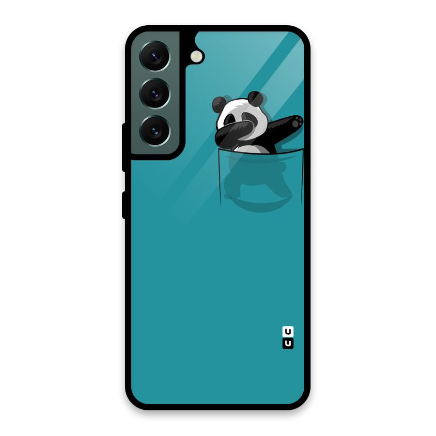 Panda Dabbing Away Glass Back Case for Galaxy S22 5G