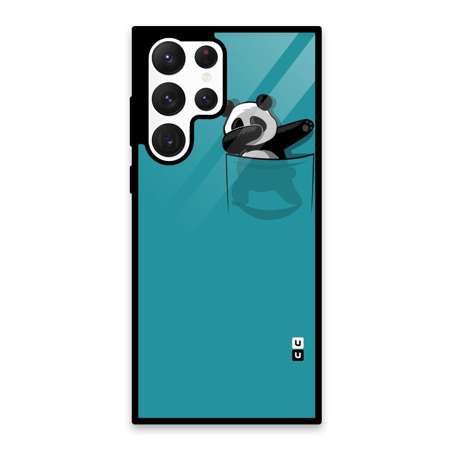 Panda Dabbing Away Glass Back Case for Galaxy S22 Ultra 5G