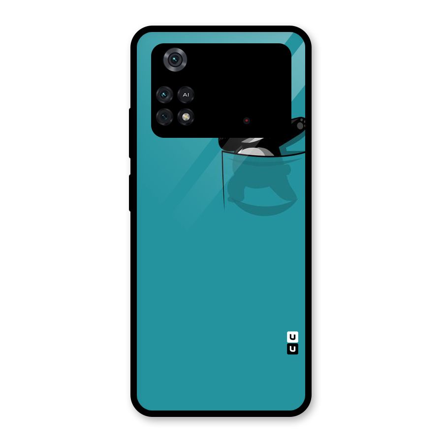 Panda Dabbing Away Glass Back Case for Poco M4 Pro 4G