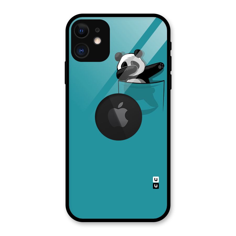 Panda Dabbing Away Glass Back Case for iPhone 11 Logo Cut