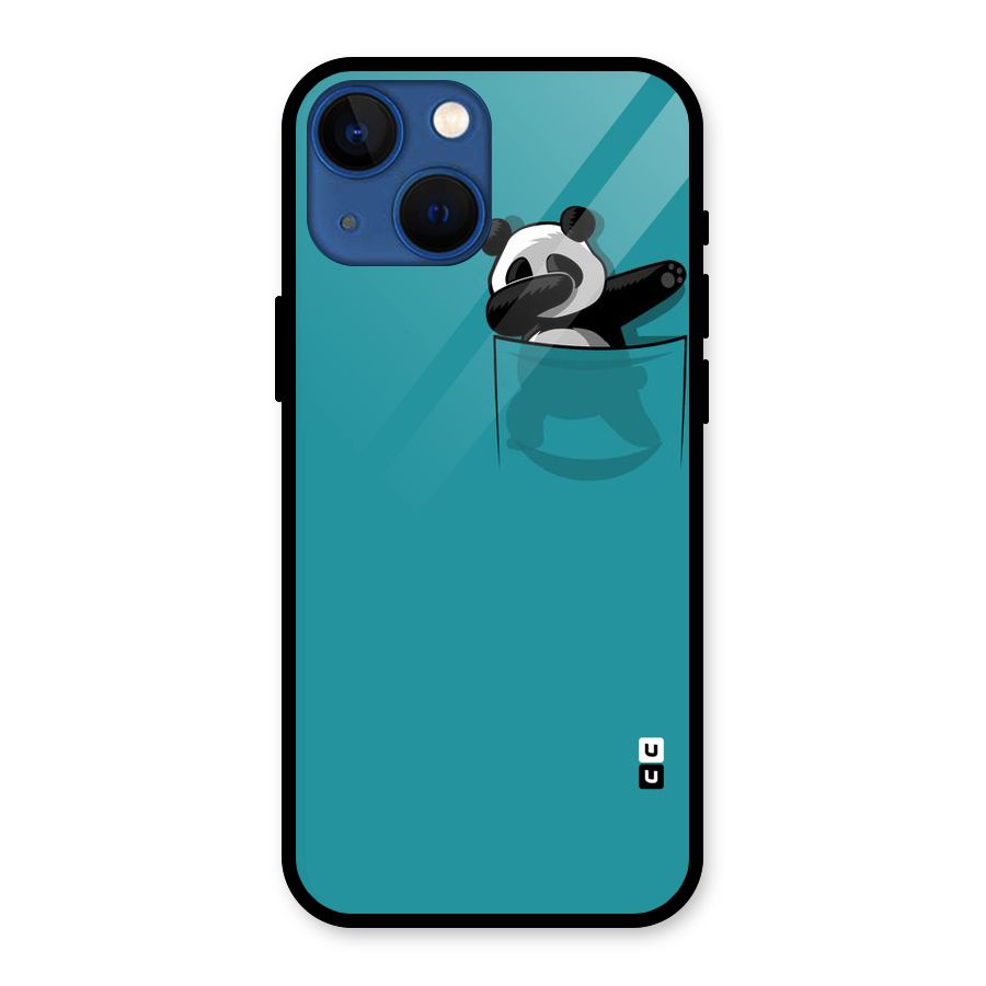 Panda Dabbing Away Glass Back Case for iPhone 13 Mini