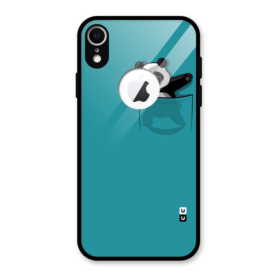 Panda Dabbing Away Glass Back Case for iPhone XR Logo Cut