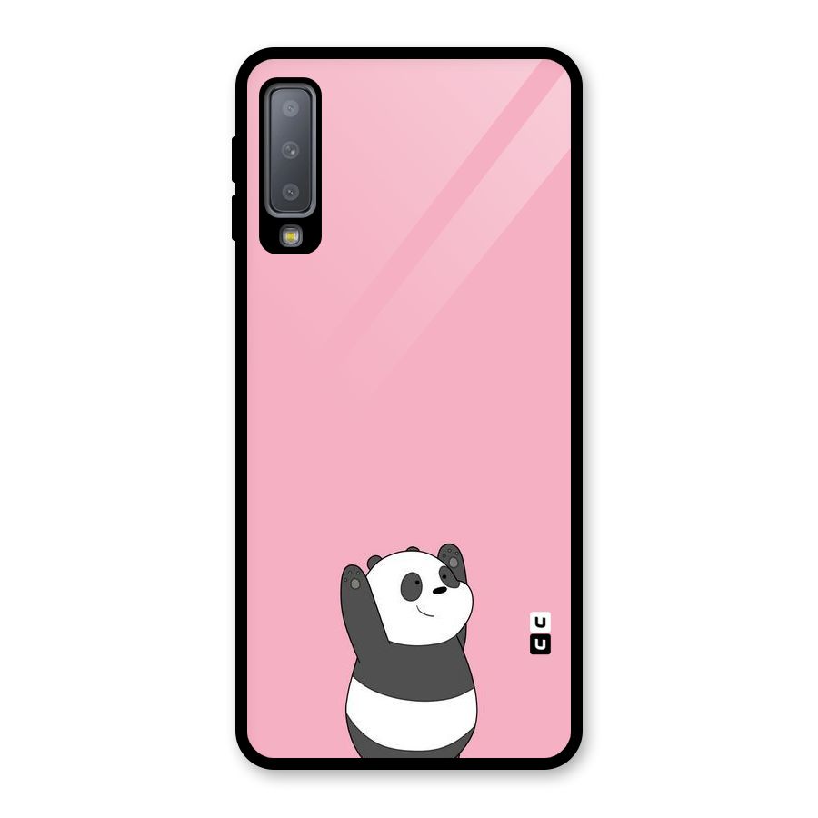 Panda Handsup Glass Back Case for Galaxy A7 (2018)