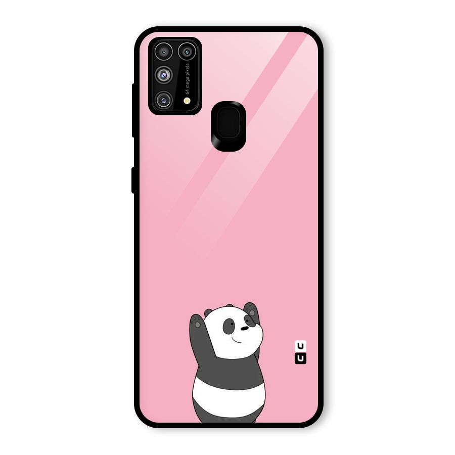 Panda Handsup Glass Back Case for Galaxy F41