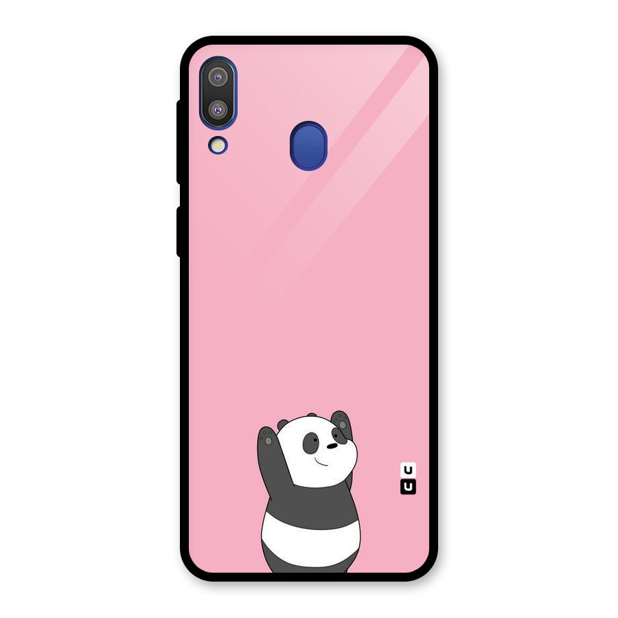 Panda Handsup Glass Back Case for Galaxy M20