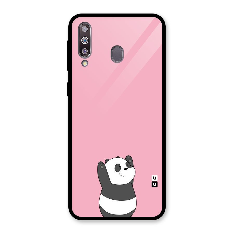 Panda Handsup Glass Back Case for Galaxy M30