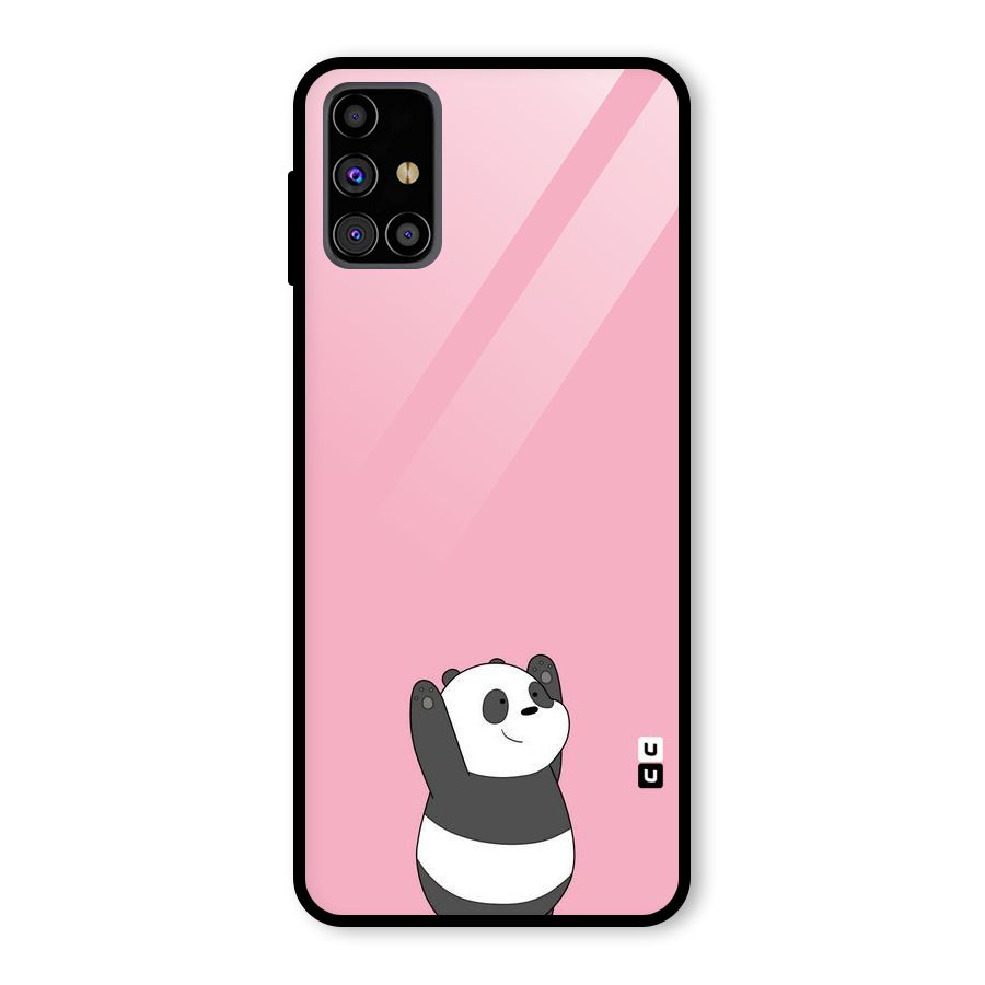 Panda Handsup Glass Back Case for Galaxy M31s