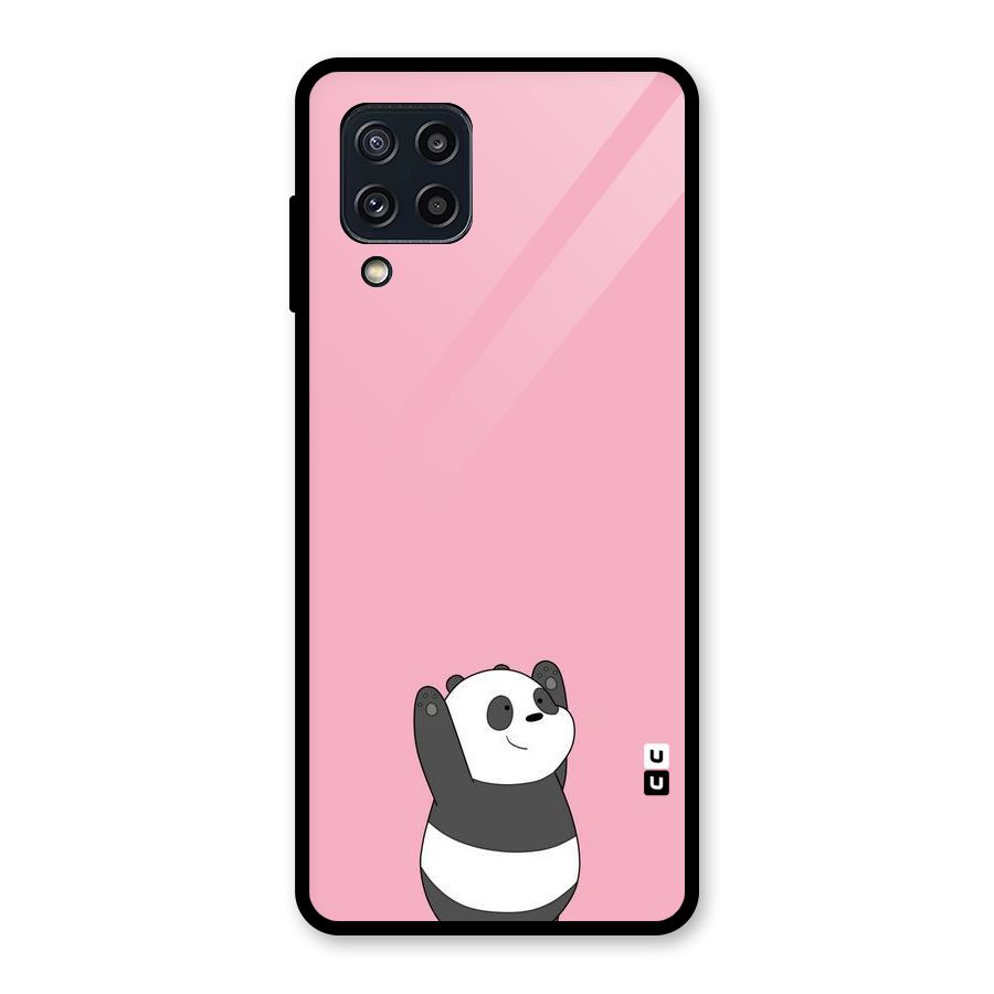 Panda Handsup Glass Back Case for Galaxy M32
