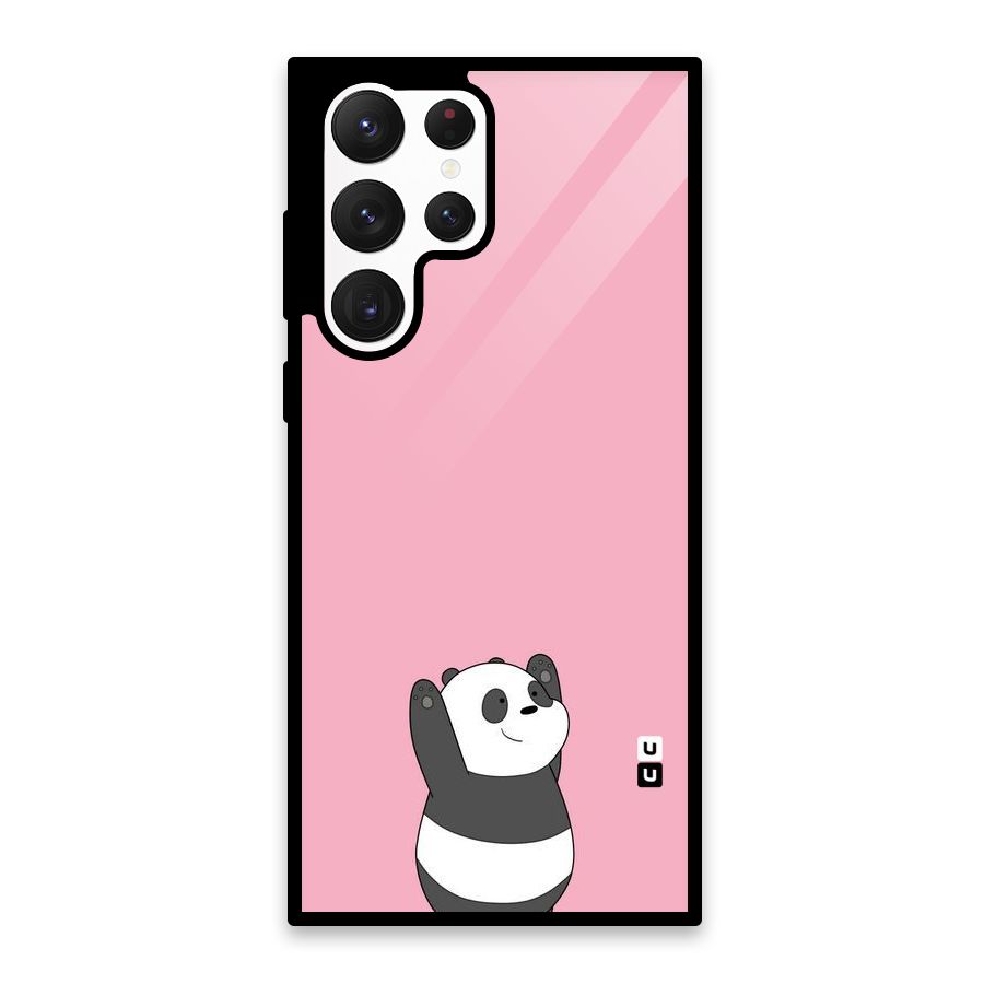 Panda Handsup Glass Back Case for Galaxy S22 Ultra 5G