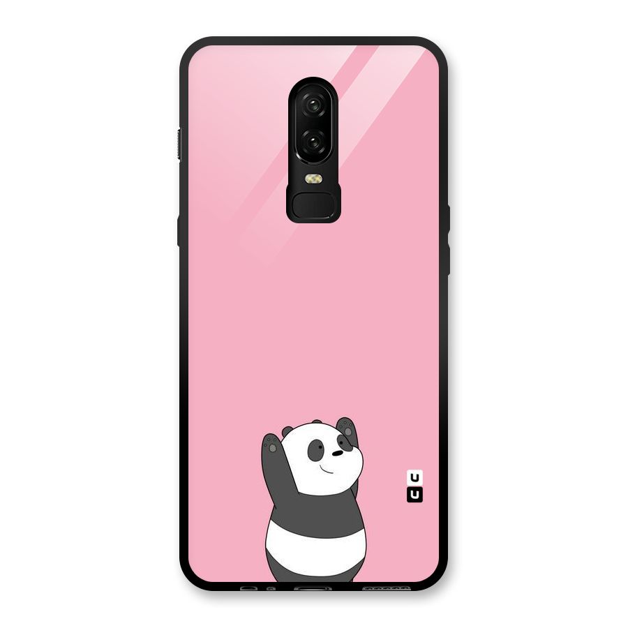 Panda Handsup Glass Back Case for OnePlus 6