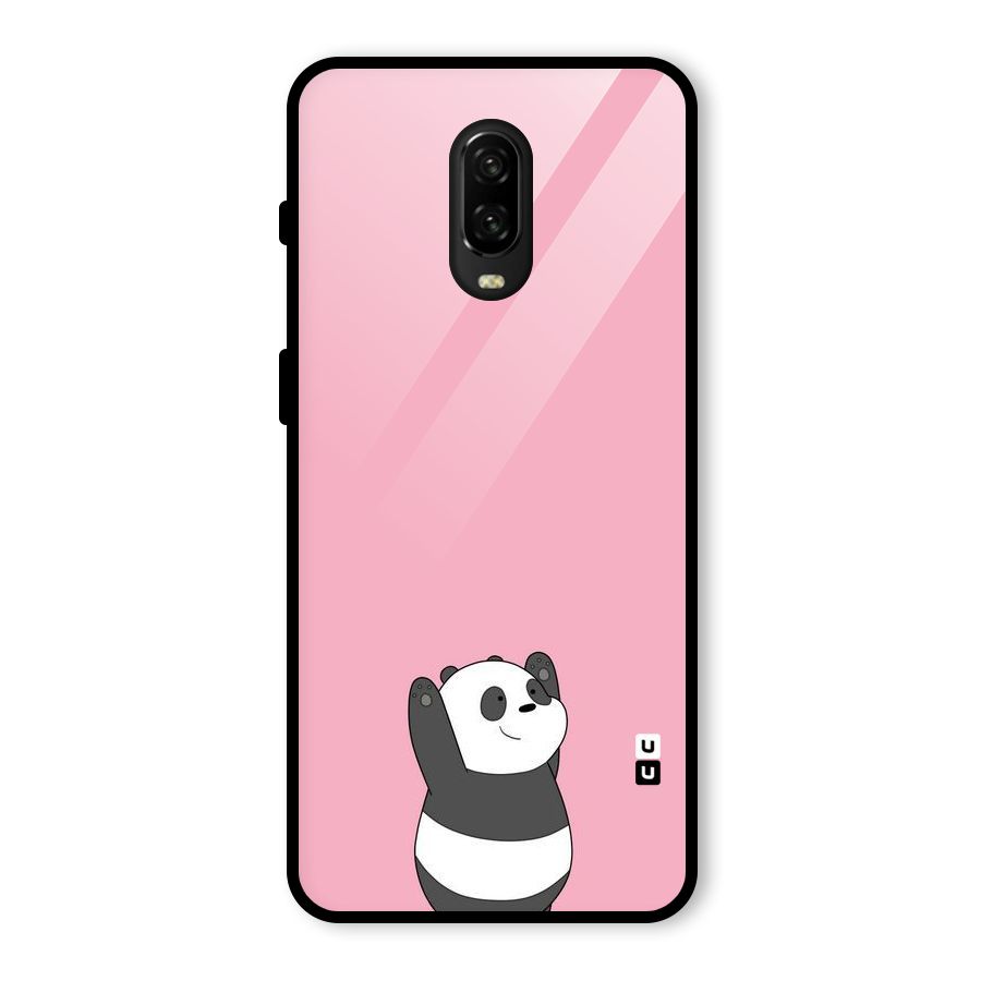 Panda Handsup Glass Back Case for OnePlus 6T
