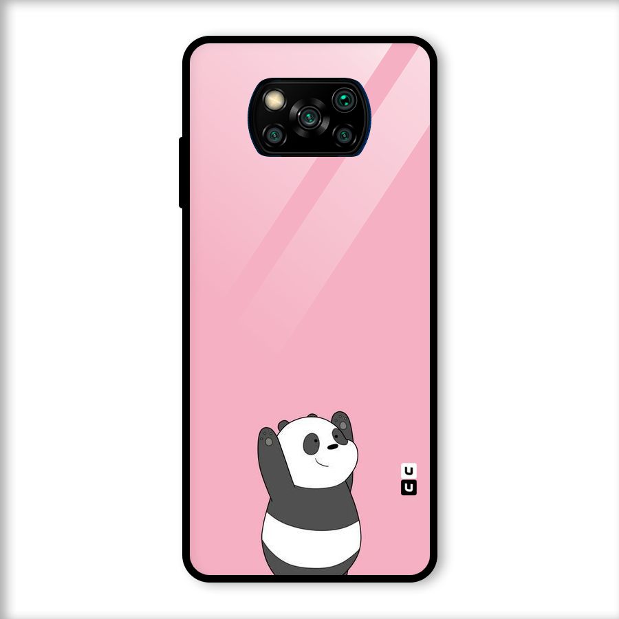 Panda Handsup Glass Back Case for Poco X3