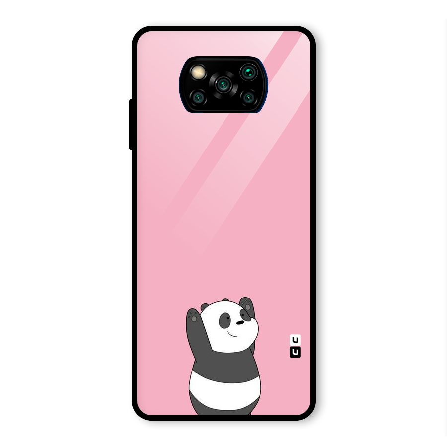 Panda Handsup Glass Back Case for Poco X3 Pro