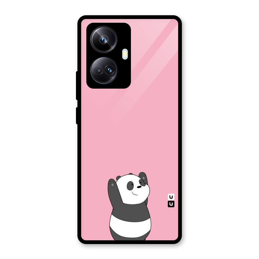 Panda Handsup Glass Back Case for Realme 10 Pro Plus