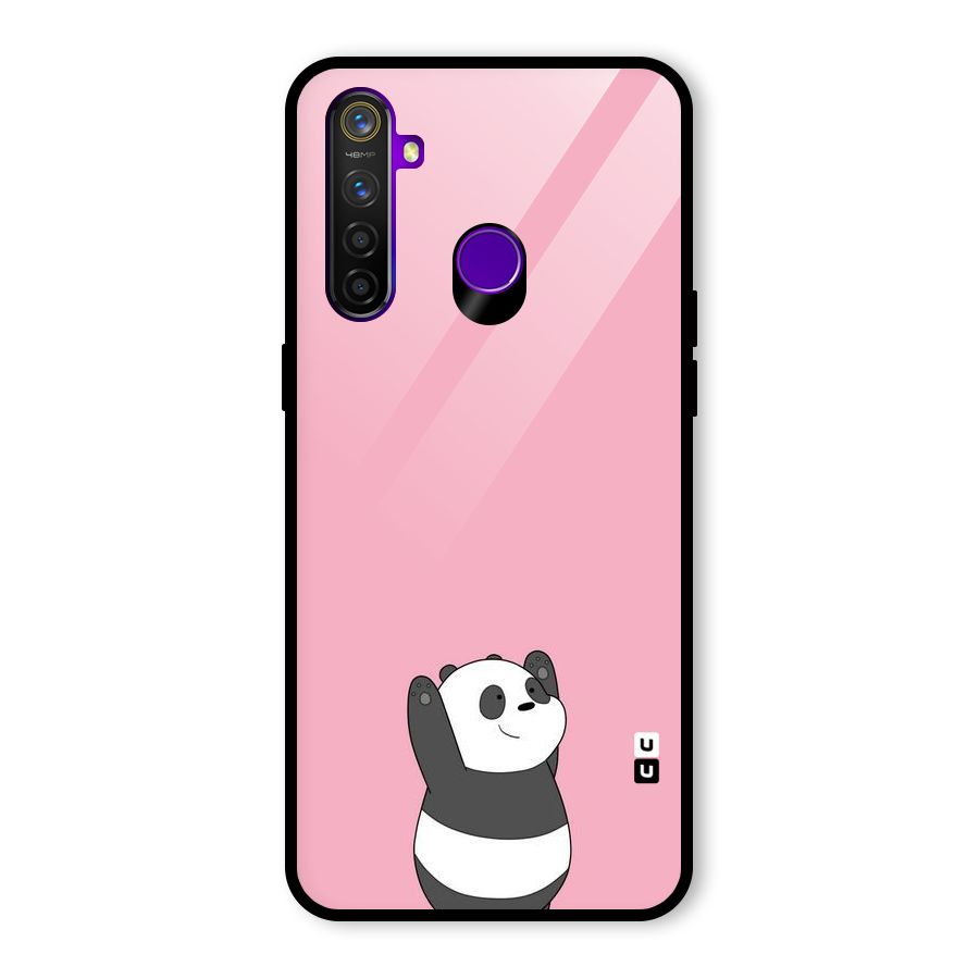 Panda Handsup Glass Back Case for Realme 5 Pro