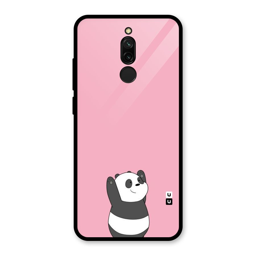 Panda Handsup Glass Back Case for Redmi 8