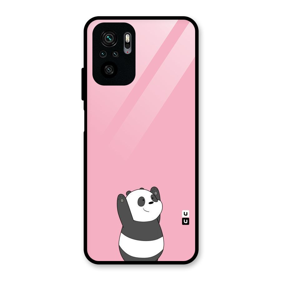 Panda Handsup Glass Back Case for Redmi Note 10