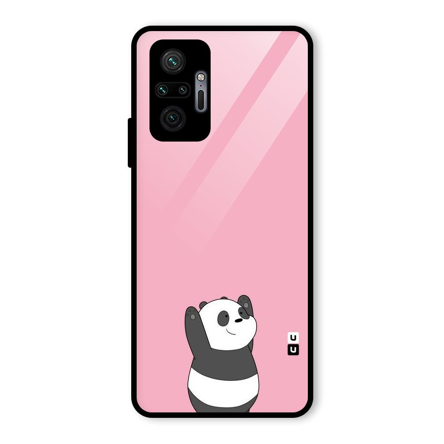 Panda Handsup Glass Back Case for Redmi Note 10 Pro