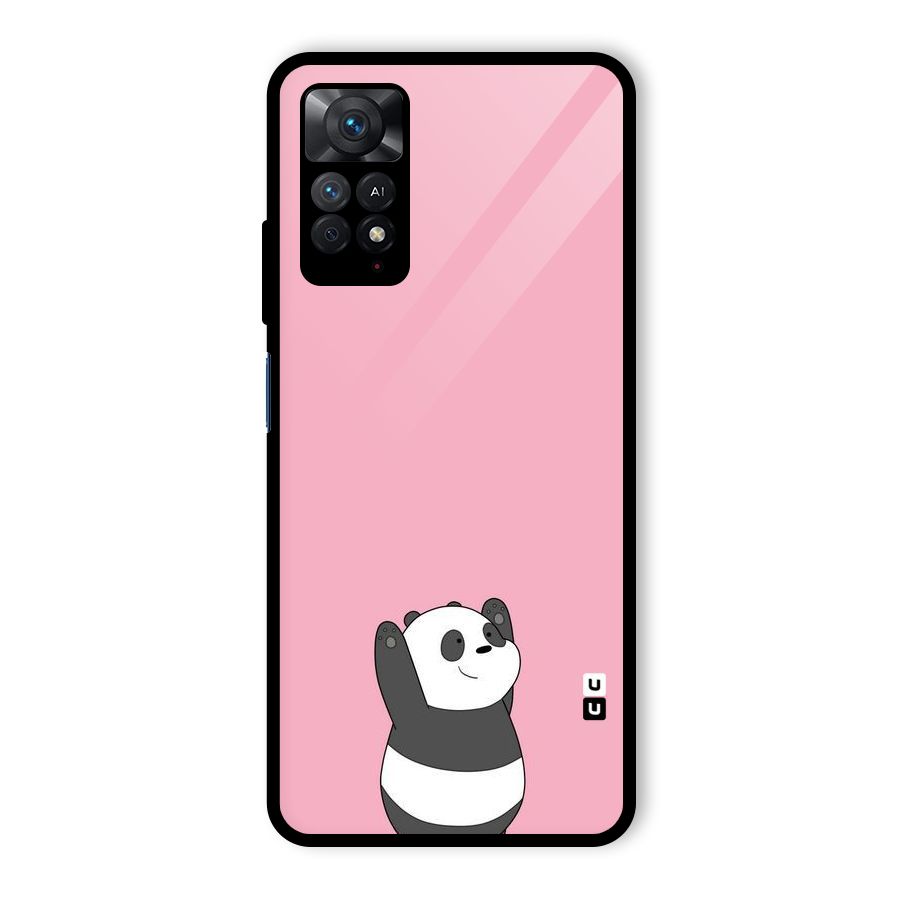 Panda Handsup Glass Back Case for Redmi Note 11 Pro