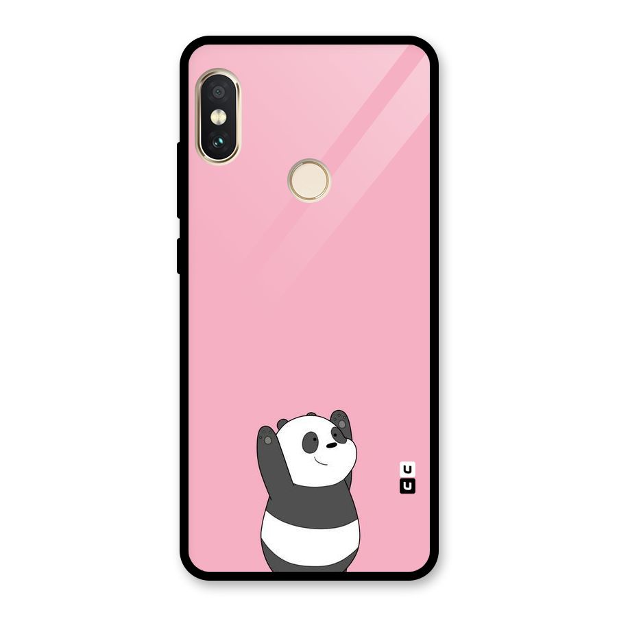 Panda Handsup Glass Back Case for Redmi Note 5 Pro