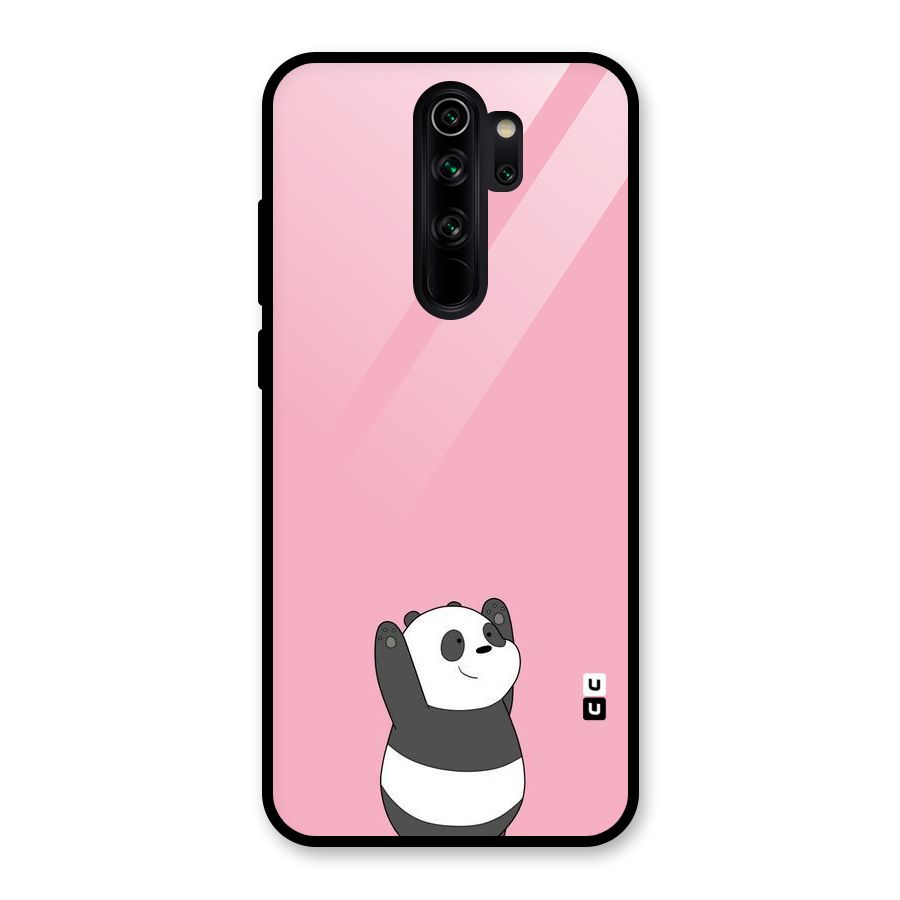 Panda Handsup Glass Back Case for Redmi Note 8 Pro