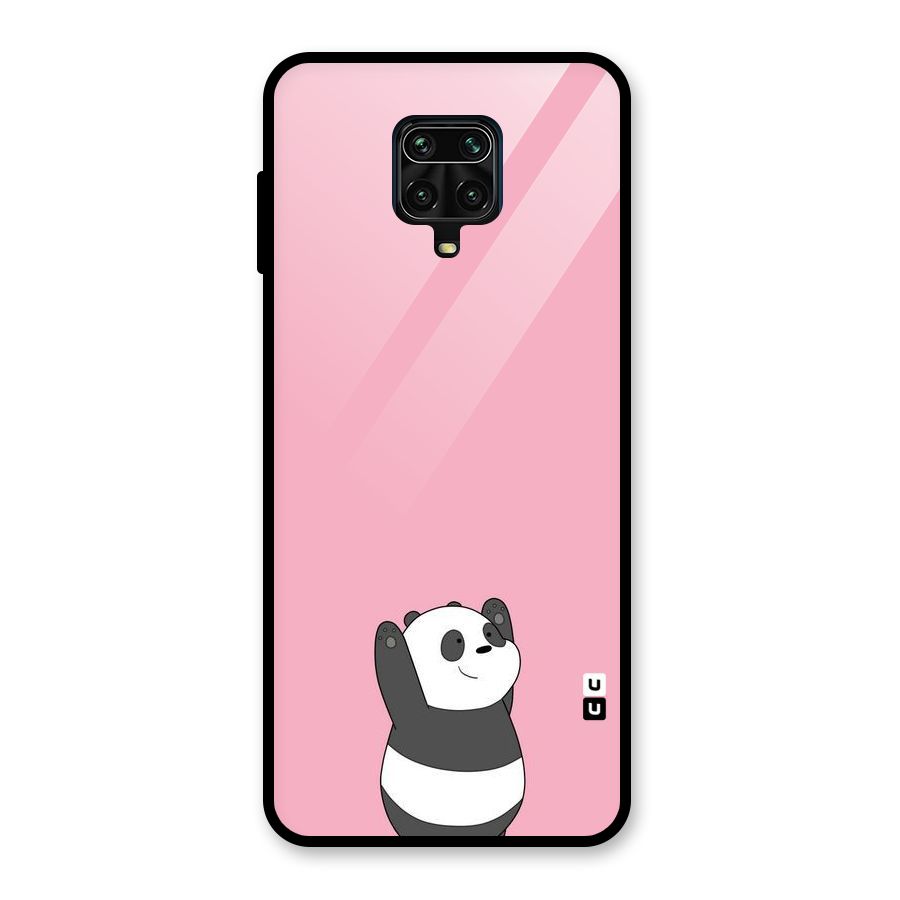 Panda Handsup Glass Back Case for Redmi Note 9 Pro Max
