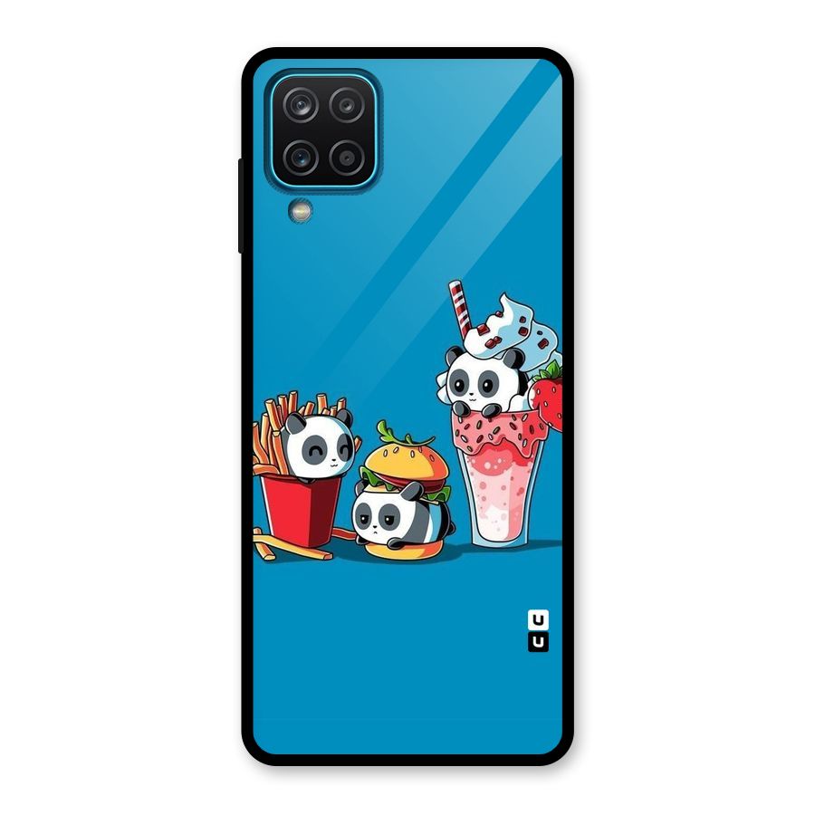 Panda Lazy Glass Back Case for Galaxy A12