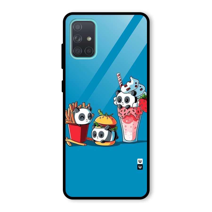 Panda Lazy Glass Back Case for Galaxy A71